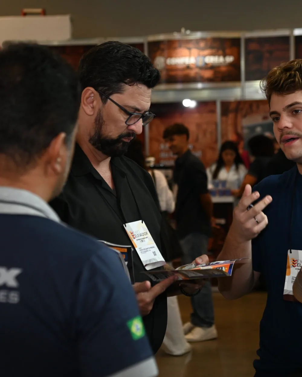 Visitors exploring products at a booth